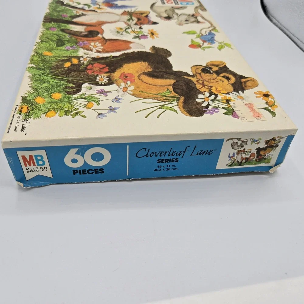Vintage Milton Bradley MB 60 Piece Cloverleaf Lane‎ Series Fox Dog Mouse Puzzle